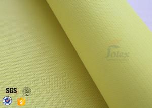 China Yellow PU Fiberglass Cloth 530gsm 0.45mm Spark Welding Blanket Materials factory