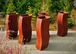 Modern Style Large Corten Steel Planter Boxes For Outdoor Decoration 80cm Height