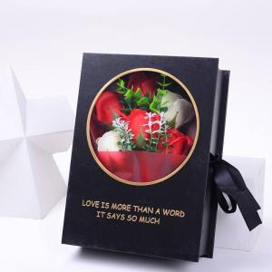 China Custom Luxury Valentines Gift Real Preserved Rose Decorative Flower In Round and square flower Box with ribbon factory