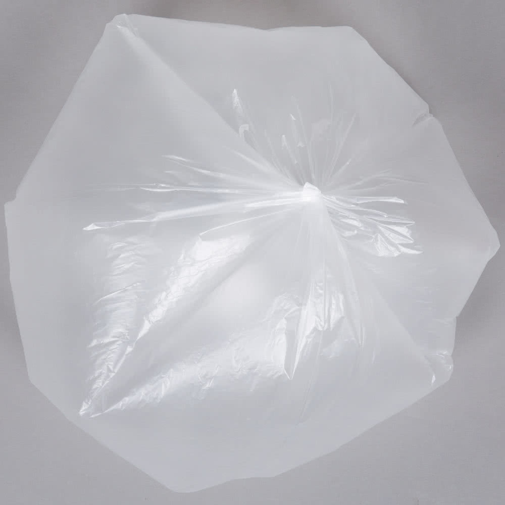7 Gallon 6 Micron 20" x 22" Plastic Garbage Bags, HDPE Material White Colour