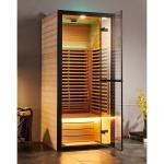 Canadian Hemlock Spectrum 1 Person Dry Steam Infrared Sauna Room Home Spa