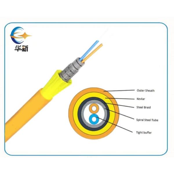 Fiber Optic Cable Kevlar Aramid Armored LSZH Jacket Spiral Armored Multi Core