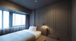 Adelaide hotel fitout furniture of laminate panel headboard with Tv cabinet and
