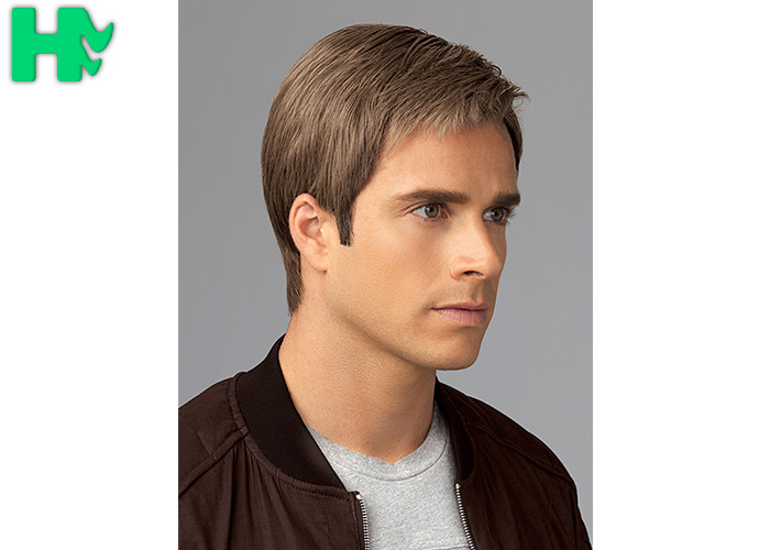 Simple Fluffy Men Hair Wig Short Straight Capless 100% Heat Resistant Fiber