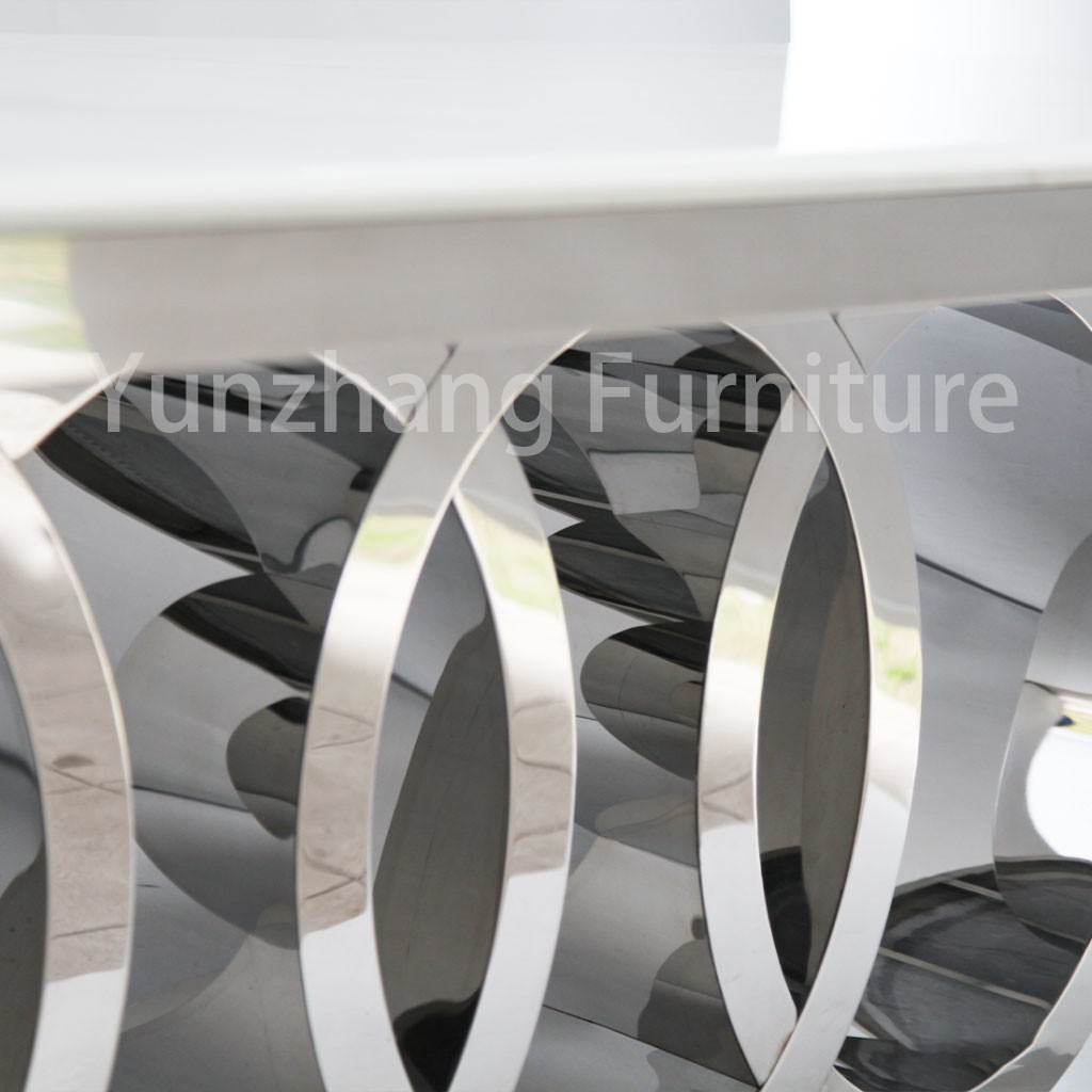 Elegant Four Circles Modern Dining Tables With Heavy Base Home Furniture