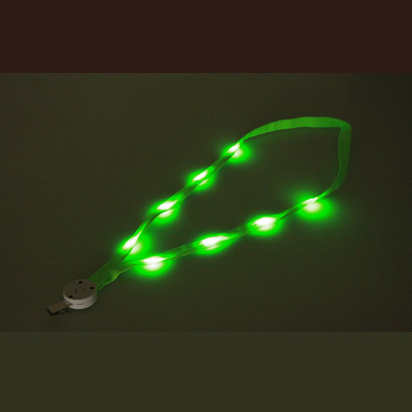 LED Lanyards Hold ID Badge Light Up LED Flashing Lanyard necklaces are great for trade show logo printed lanyards