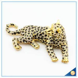 China Panther Shape Trinket Box Hand Painted Enamel Crystal Trinket Box SCJ052-2 factory