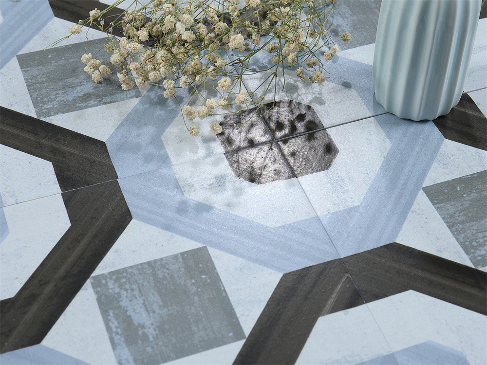 No Fade 200x200mm Wall Ceramic Rustic Tiles And Blue Floor Tile For Living Room And Kitchen
