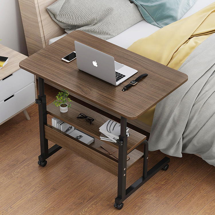 Desktop Color Black Wooden Grain Manual Elevating Desk for Home Office Workshop