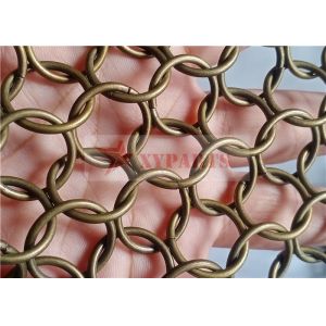 China Bronze Color Ring Mesh Curtain 1.5x15mm For Store Construction on sale