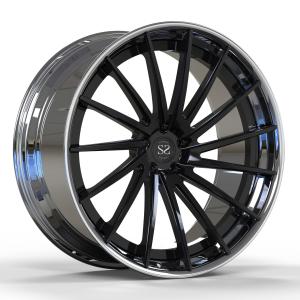 China 2 Piece Disc Black Barrel Polished Aluminum Alloy Wheels For Mercedes Benz C63 Forged Rims factory