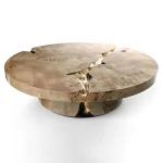 3ft 4ft Black White Round Natural Stone Top Coffee Tables For Kitchen Crack
