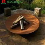 Outdoor Corten Steel Wood Burning Fire Pit Table Decorative