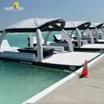 Custom Floating Blow Up Dock 0.9mm PVC Black White Water Air Dock For Boats