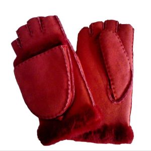 Touch screen multifunctional sheep skins mitten leather mittens with fingers
