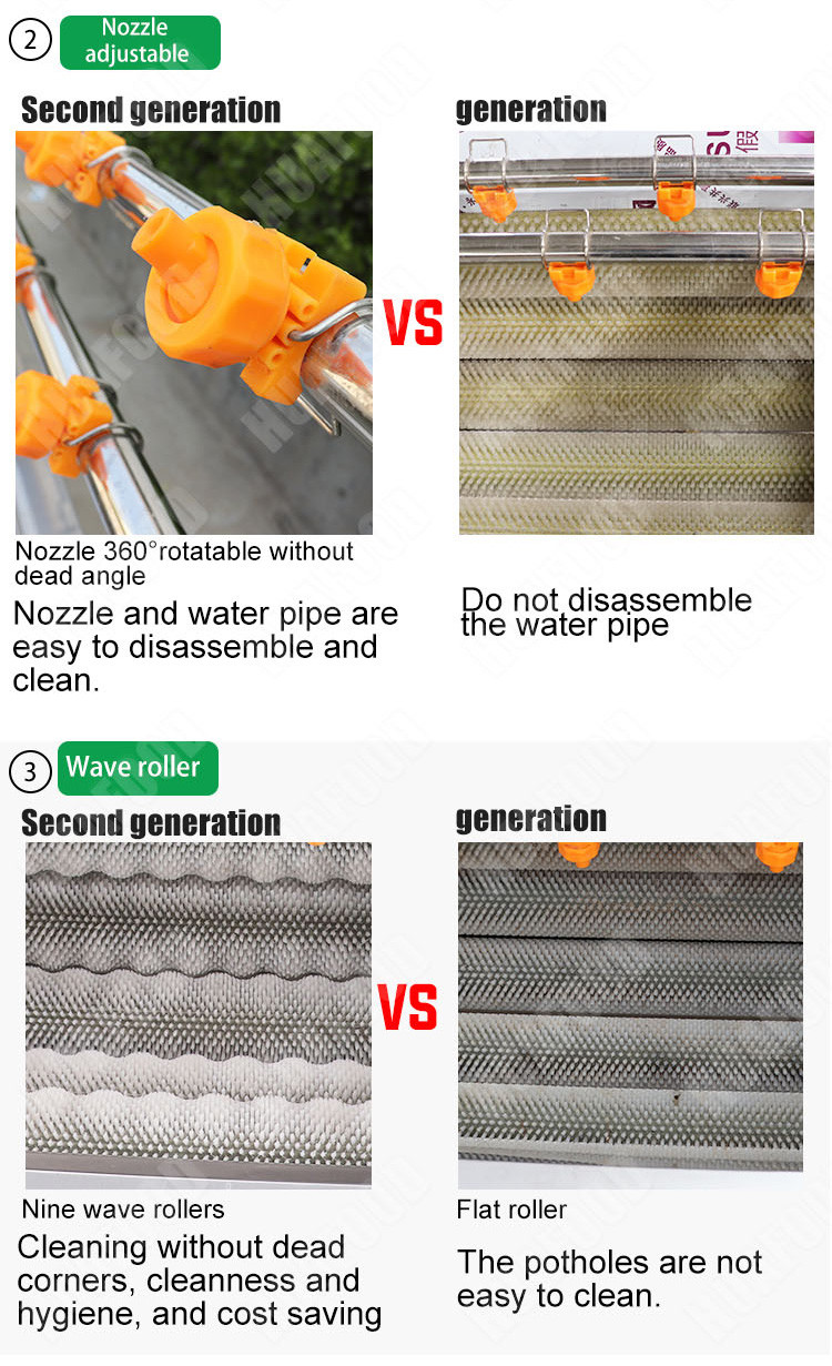 Stainless Steel 304 Brush Washing And Peeling Machine