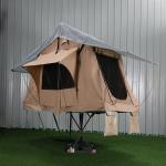 Canvas PU Layer Truck Hard Shell Fold Out Roof Top Tent