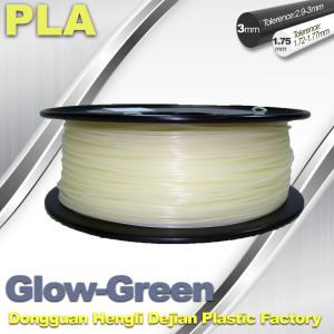 China 1.75mm / 3.0mm PLA Filament Glow in Dark Green for 3D Printer factory