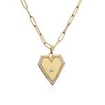 OEM 24k Gold Jewelry Link Chain Paperclip Necklace Pendant For Women Lady Gift