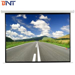 China Electric Motorized Projector Screen 120 Inch , 4 3 Format Remote Projector Screen factory