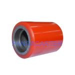 Polyurethane / PU Pallet Truck Roller Wheels Red 80*93mm