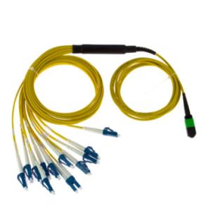 China LSZH / PVC SM MPO To LC Fiber Optic Pigtail 12 Core factory