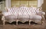 Luxury Antique Chesterfield French Carved Living Room Fabric Sofa LS-A115T