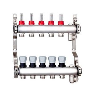China 304 Stainless Steel Underfloor heating manifolds 5 loops factory
