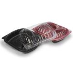 34oz 2 Compartment Disposable Bento Box Containers PP PS Meal Prep Packaging