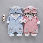 Funky Cute Newborn Baby Clothes Animals Pattern Winter Rompers For Baby Girl