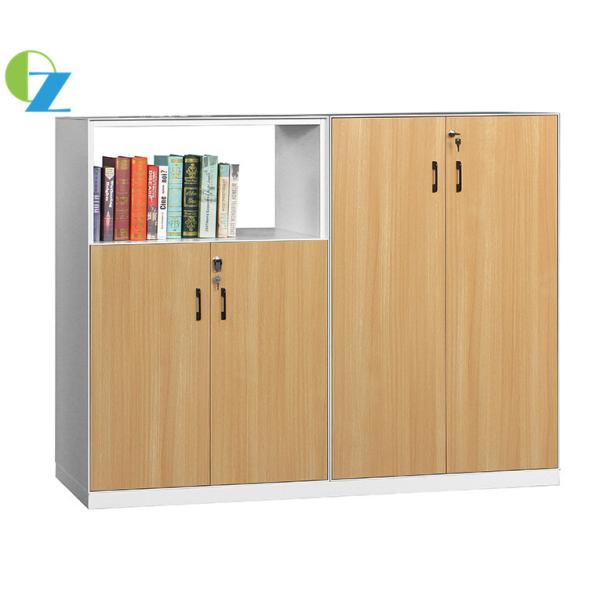 China 5mm Edge Slim Metal Storage Cabinet 2 Tier Cupboard 1 Open Shelf factory