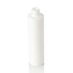 White plastic bottle with disc cap cosmetic lotion usage empty plastic bottle