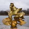 Buy cheap Golden Casting Large Bronze Sculpture Sun Wheel Bronze Garden Figures from wholesalers