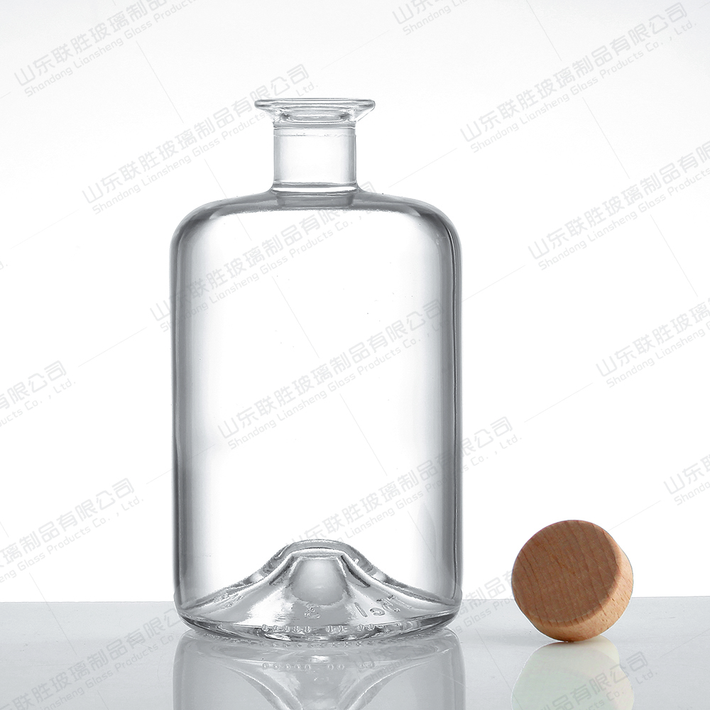 Hot Stamping Spirits Glass Bottle for Vodka Gin Whiskey Glass Collar Material