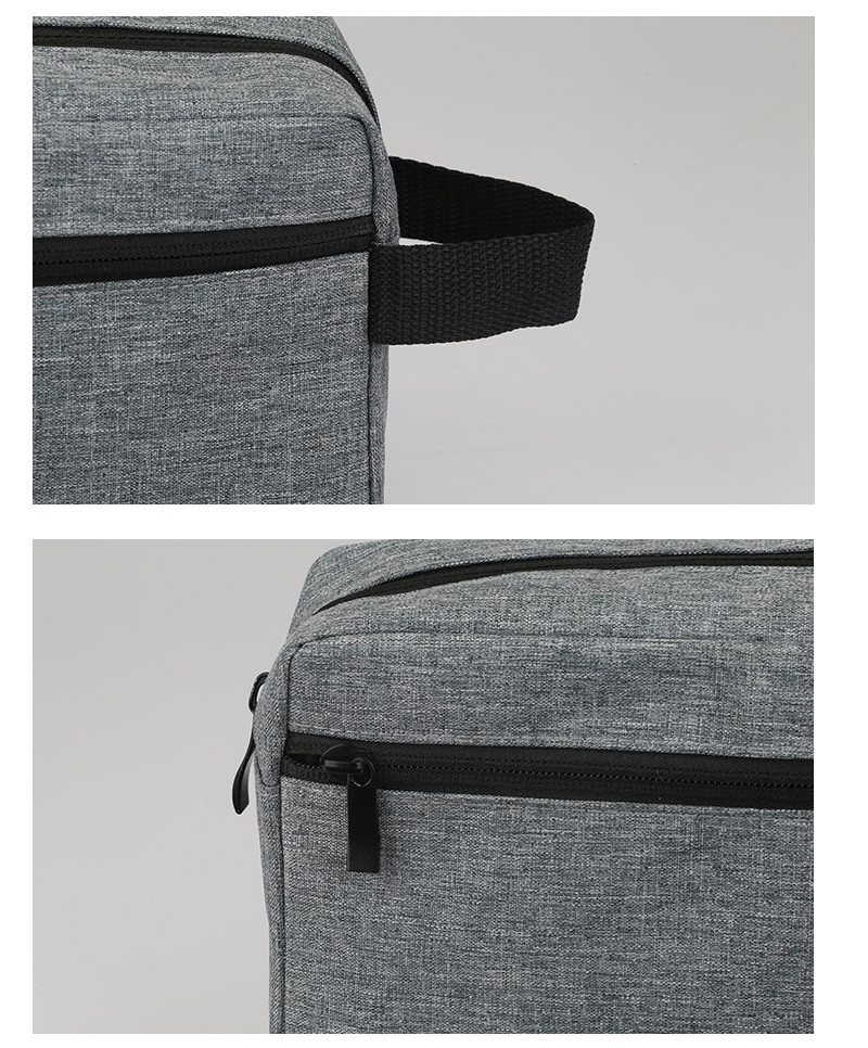 Men's Travel Pure Color Makeup Cosmetic Bag With Zipper