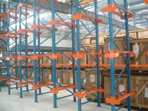 China Dairy industry Single bracket drive in rack with stock movement , 10M factory