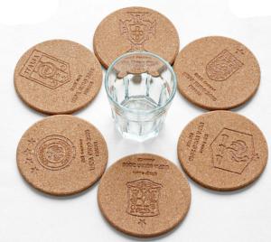 China Top Rated Nature Cork Coaster with silkscreen logo, good for home and hotel factory