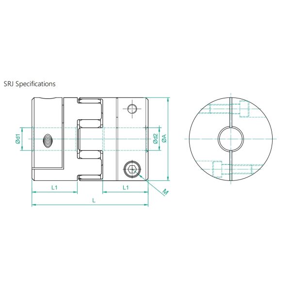 Hub Clamping SRJ-55C Jaw Coupling 55×78mm Grooved Coupling