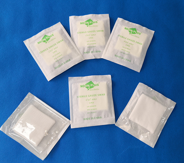 MS10 5*5CM Individually packaged disposable wound treatment gauze antiseptic gauze medical sterile gauze piece