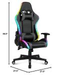 27.5"D x 27.5"W x 46.5"H Gaming Swivel Chair with LED Light Bar and Massage