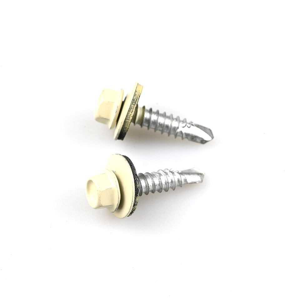 Galvanized 25mm Yellow Hex Flange Head Self Drilling Screws for Door Wood Structure