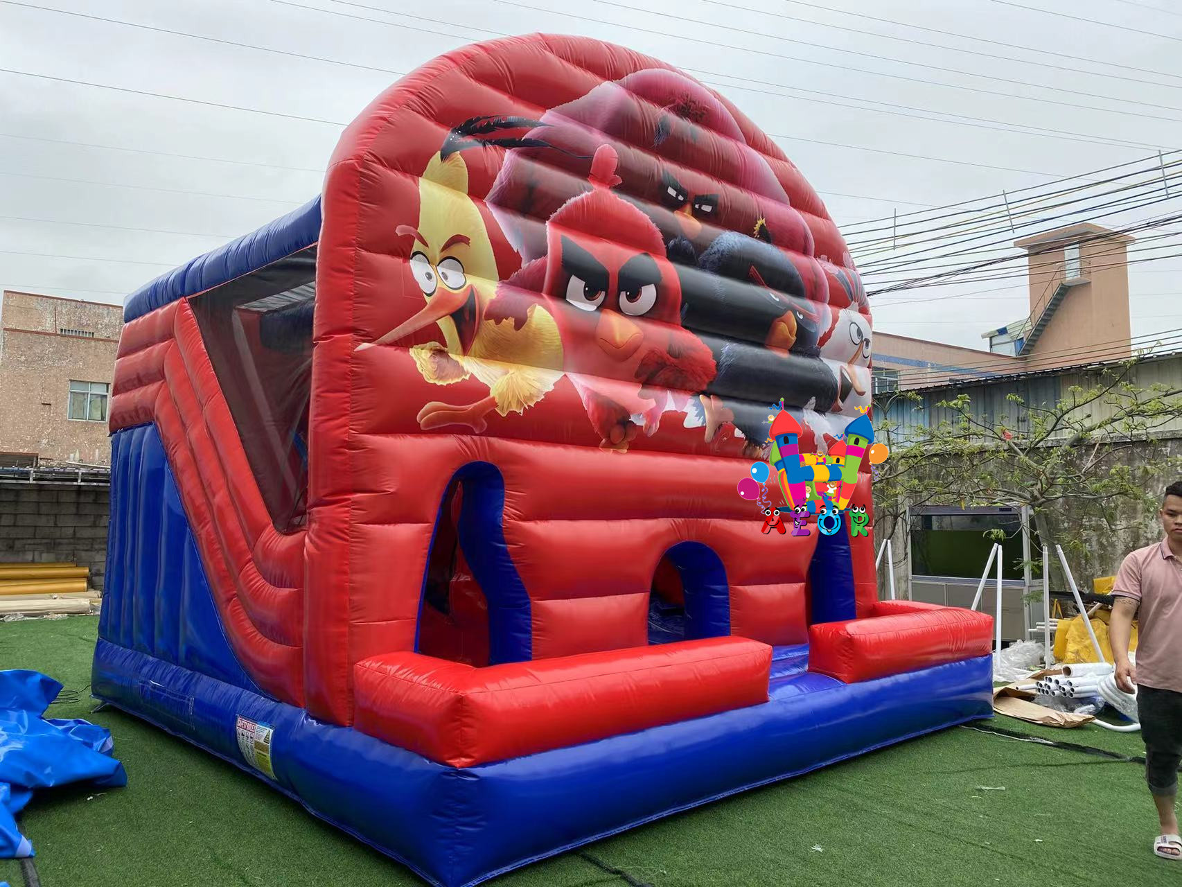 5x5m Jumping Castle With Slide Combo Inflatable Sport Bounce House Jumping Castle