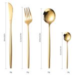 Compact Stainless Steel Cutlery Set Polishing Stainless Steel Gold Cutlery Set