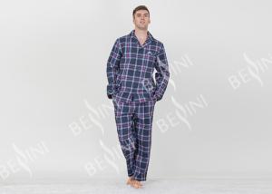 China Red Yarn Dyed Check Mens Luxury Sleepwear Anti Wrinkle Eco Friendly S - XXL Size factory