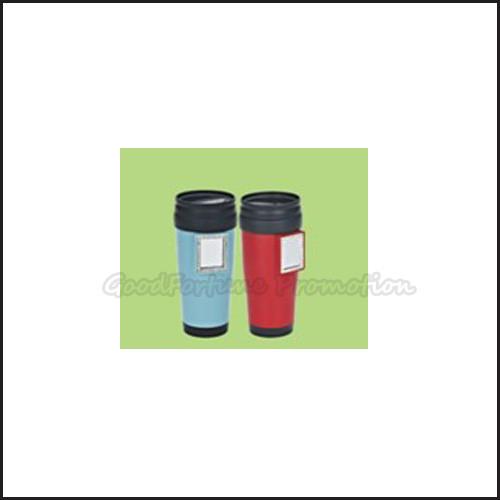 Promotion Coloured printed logo two layer plastic tumbler mug water drink cup