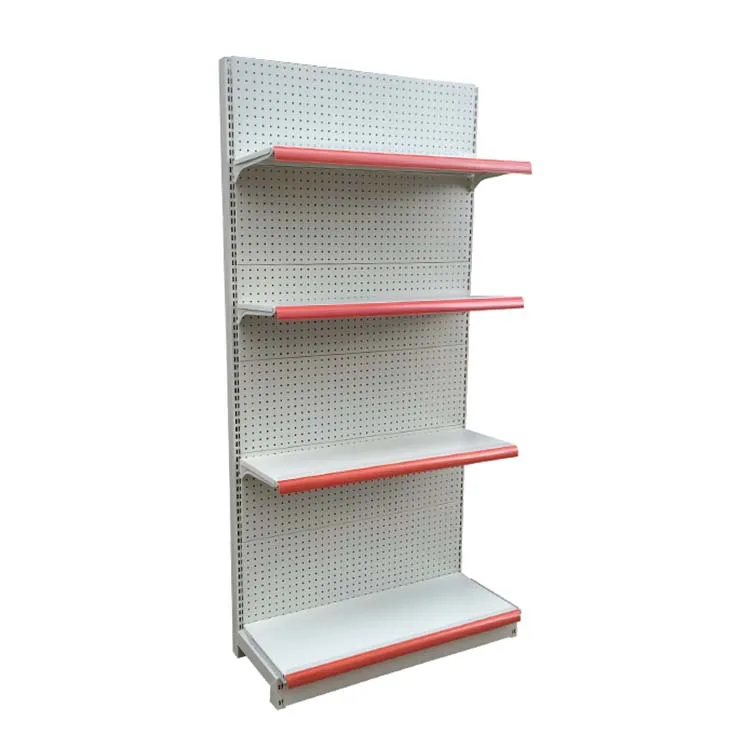Factory Customized Color Size Logo frosted gray double side grocery store shelving pharmacy shelves shop shelves