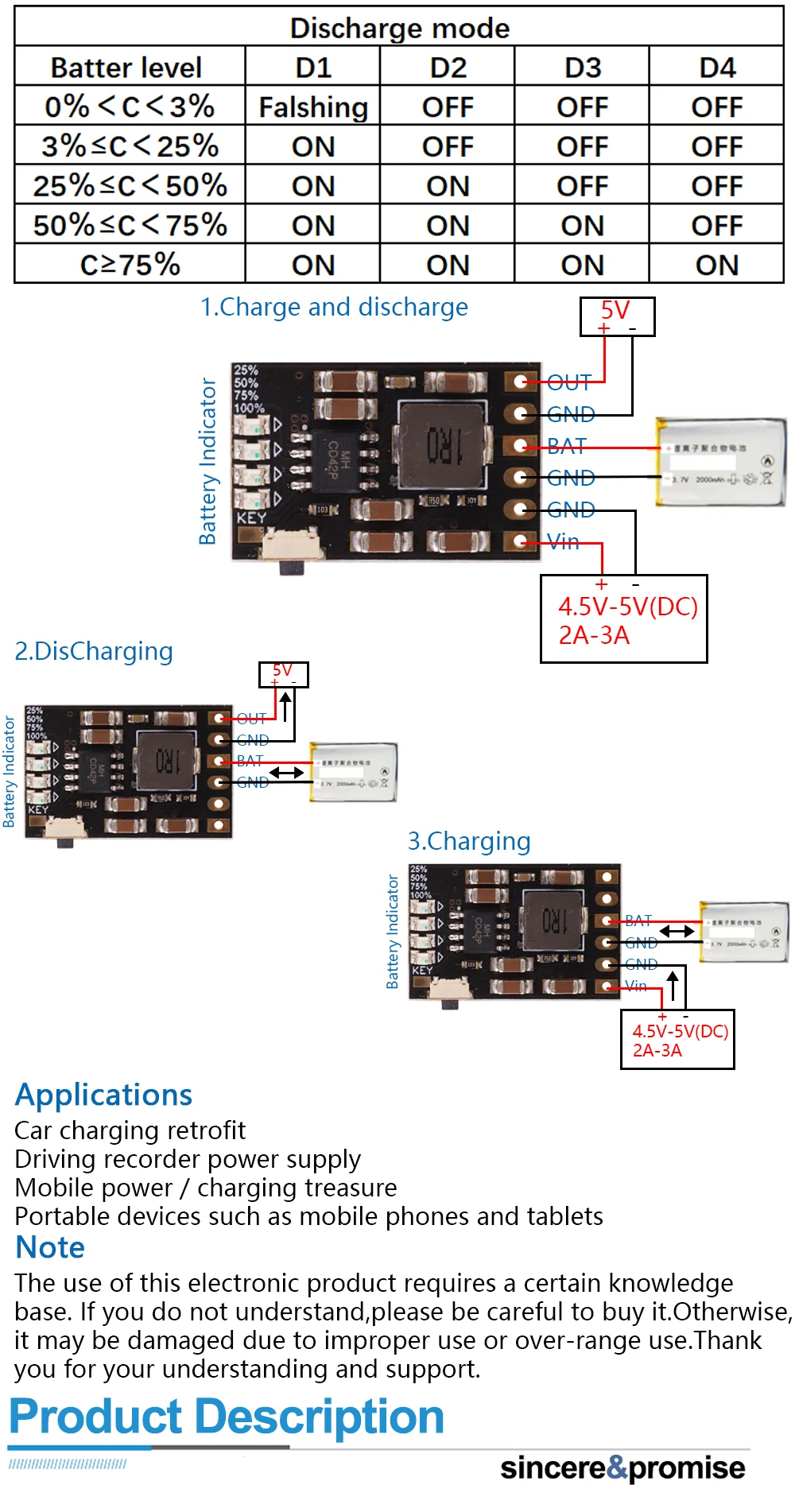 TP5100 TP5000 Charging Management Power Supply Module Board 18650 1A 2A 5V Compatible With 4.2V 8.4V 1S 2S Lithium Batteries