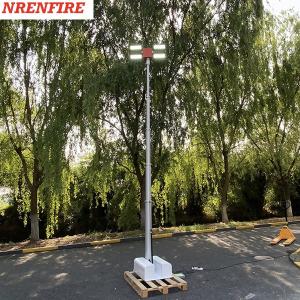 China 4x120W LED lamps mounted roof mast light 4.5m pneumatic telescopic mast, vehicle roof mount mast light tower factory