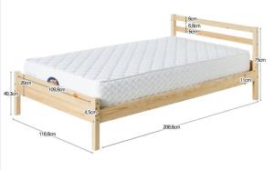China modern single bed pine wood factory