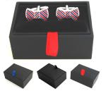 Men Black Cufflink Box Cardboard Gift Showing Recyclable Feature 85x45x35 mm